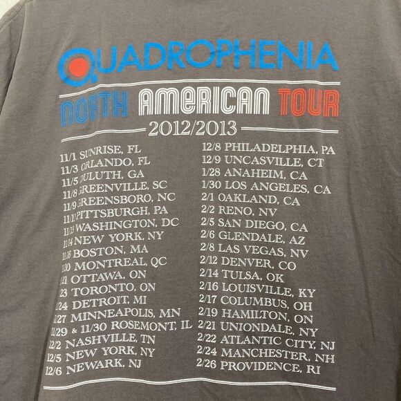 The Who Quadrophenia Shirt Mens XL Gray 2012 2013 Tour Band Rock Tee Graphic - Picture 11 of 16